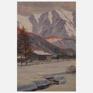 Erwin Kettemann, "Winterabend im Kreuther Tal"