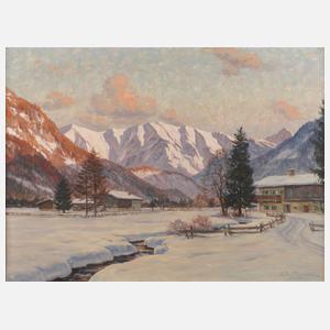 Erwin Kettemann, "Winterabend im Kreuther Tal"