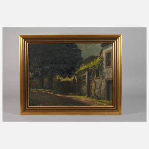 H. Koch, Dorfstraße mit Kastanien