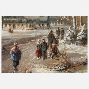 Anneliese Ladas, attr., Winterlandschaft