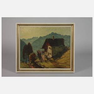 Robert Naumann, Almhütte mit Alpenpanorama