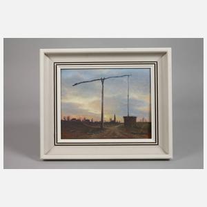 Edita-Elena Petitjean, Landschaft mit Ziehbrunnen