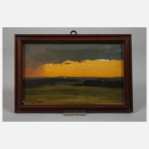 Anton Zwengauer, attr., Münchner Landschaft bei Sonnenuntergang