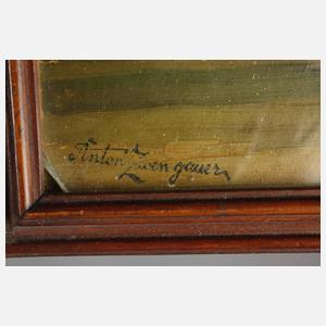 Anton Zwengauer, attr., Münchner Landschaft bei Sonnenuntergang