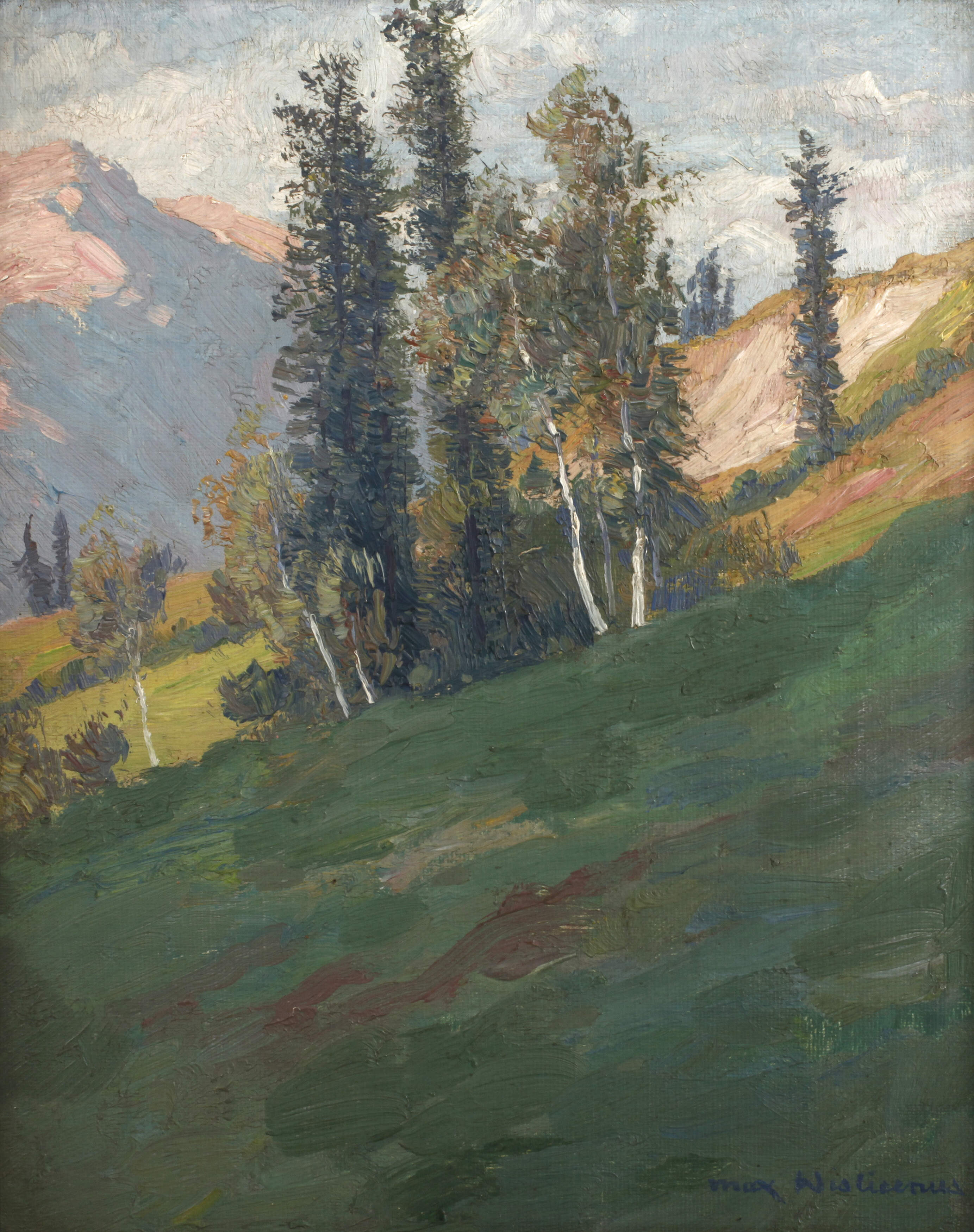 Max Wislicenus, Berghang mit Lärchen (Südtirol)