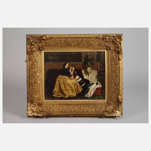 Mutter und Tochter im biedermeierlichen Interieur