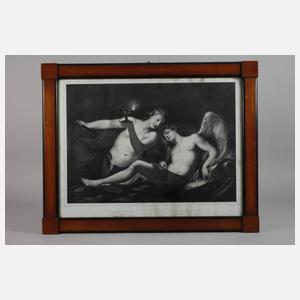 Biedermeierrahmen mit Graphik "Amor und Psyche"