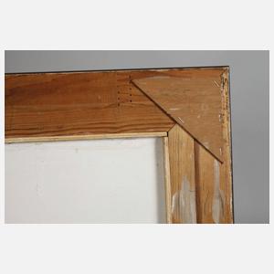 Dunkelbrauner Leistenrahmen mit Goldkante