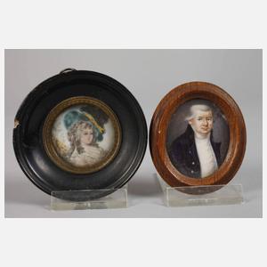 Konvolut Miniaturportraits