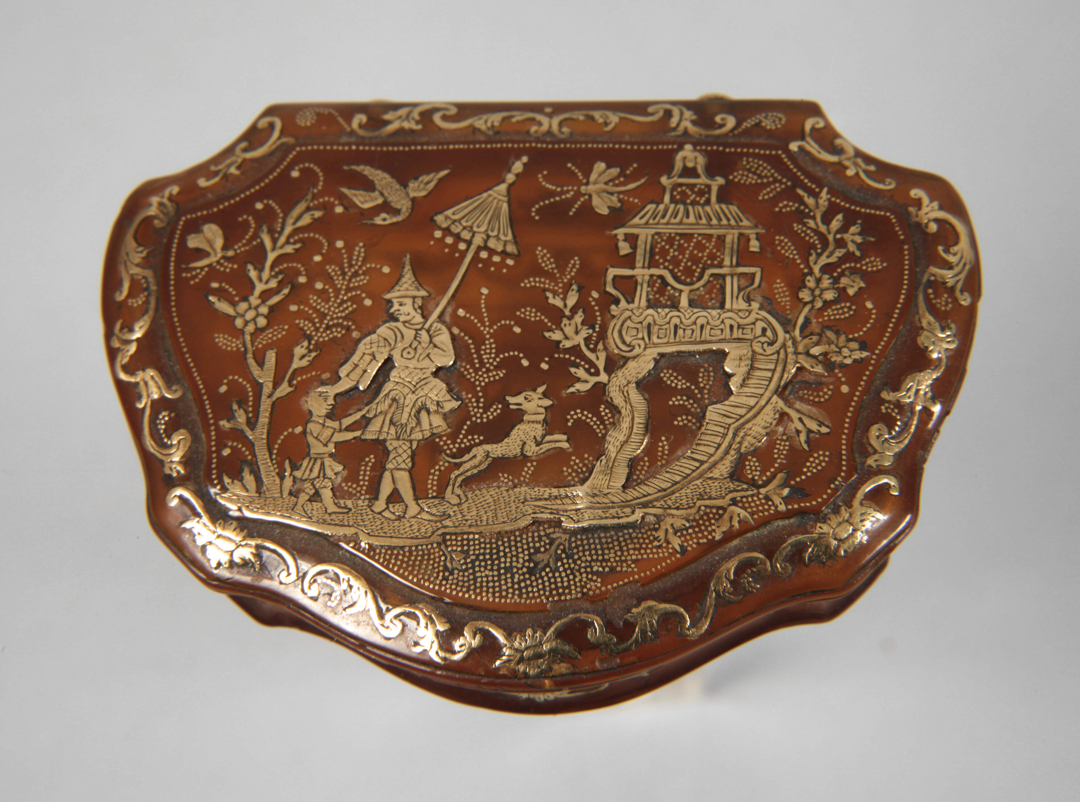 Schildpatttabatiere Gold Piqué