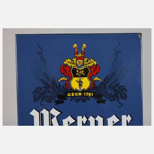 Emailleschild Werner Bräu