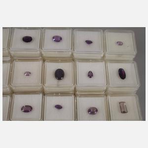 Umfangreiches Konvolut facettierte Amethyste