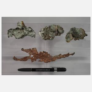 Konvolut gediegenes Kupfer