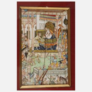 Drei indo-persische Miniaturmalereien