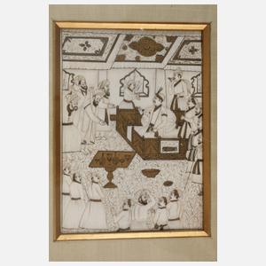 Drei indo-persische Miniaturmalereien