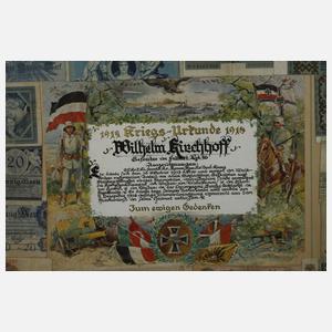 Kriegsurkunde 1. Weltkrieg