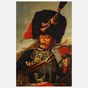 Offizier der Gardejäger beim Angriff