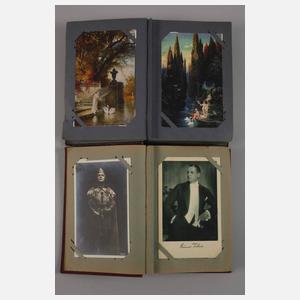 Zwei Postkartenalben Kitsch und Schauspieler