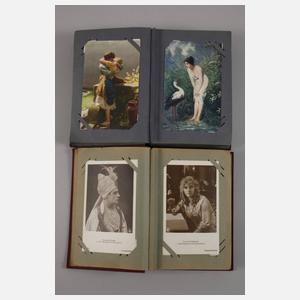 Zwei Postkartenalben Kitsch und Schauspieler