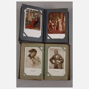 Zwei Postkartenalben Kitsch und Schauspieler