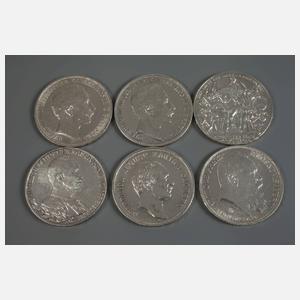 Konvolut Silbermünzen Kaiserreich