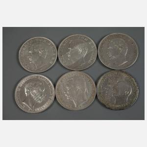 Konvolut Silbermünzen Kaiserreich