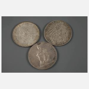 Konvolut Silbermünzen Kaiserreich