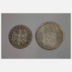 Konvolut Silbermünzen Weimarer Republik