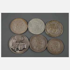 Konvolut Silbermünzen und Medaillen