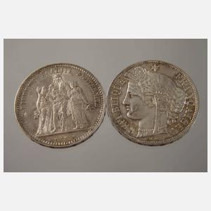 Zwei Silbermünzen Frankreich