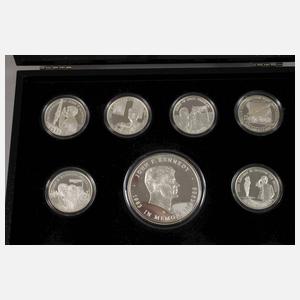Konvolut Silbermedaillen John F. Kennedy