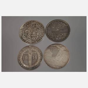 Konvolut patriotische Silbermedaillen