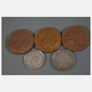 Konvolut Silbermedaillen