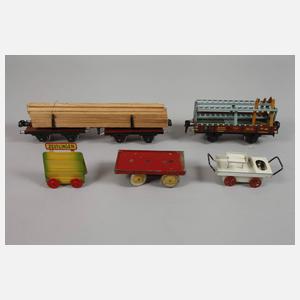 Märklin Konvolut Güterwagen und Eisenbahnzubehör