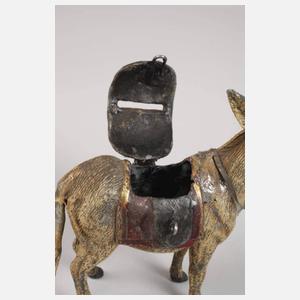 Spardose als Esel mit Sattel