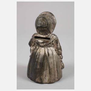 Spardose als Frau mit Hund