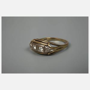 Drei Damenringe mit Brillanten