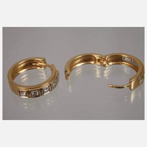 Paar Creolen mit Brillanten