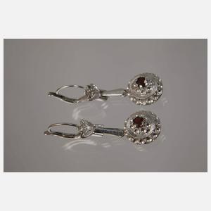 Paar Ohrhänger mit Rubinen