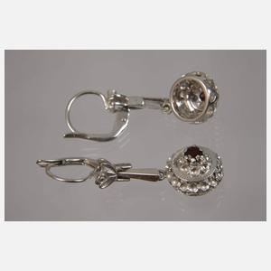 Paar Ohrhänger mit Rubinen