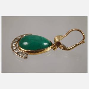 Paar Ohrhänger mit Smaragden und Diamanten