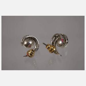 Paar Ohrstecker mit Perle und Zirkonen
