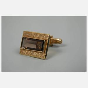 Paar Manschettenknöpfe mit Rauchquarzen