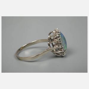 Damenring mit Edelopal und Brillanten
