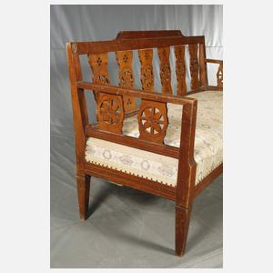 Klassizistische Polsterbank und Stuhl