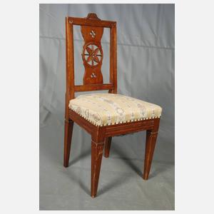 Klassizistische Polsterbank und Stuhl