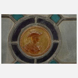 Paar Bleiglasfenster Historismus