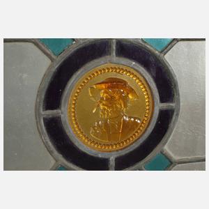 Paar Bleiglasfenster Historismus