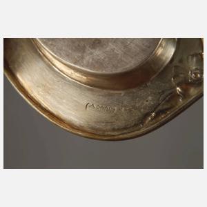 Silber zwei Salieren mit Löffeln