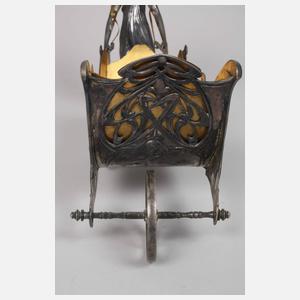 Figürliche Jardiniere als Schubkarre